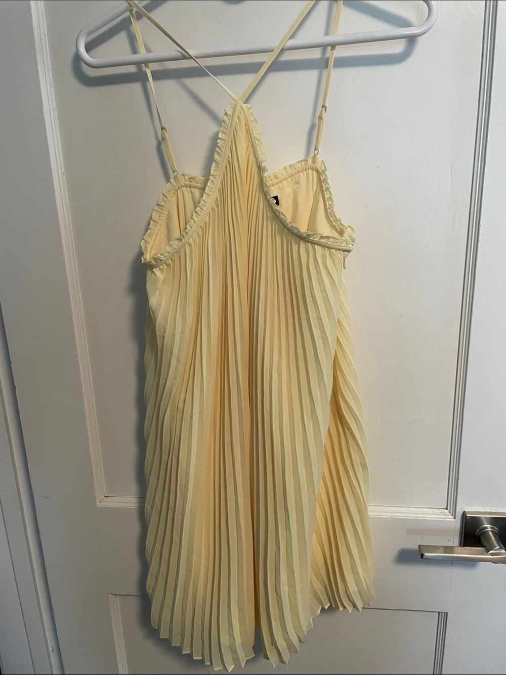 NWT French Connection Sunburst Yellow Pleated Halter Dress